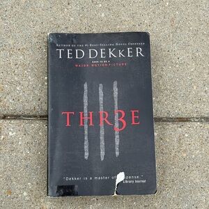Ted Dekker "Thr3e" Paperback Book - Black & Red Cover